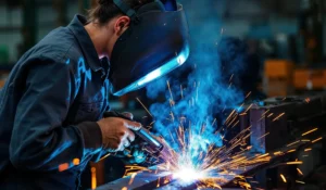 female welder at work